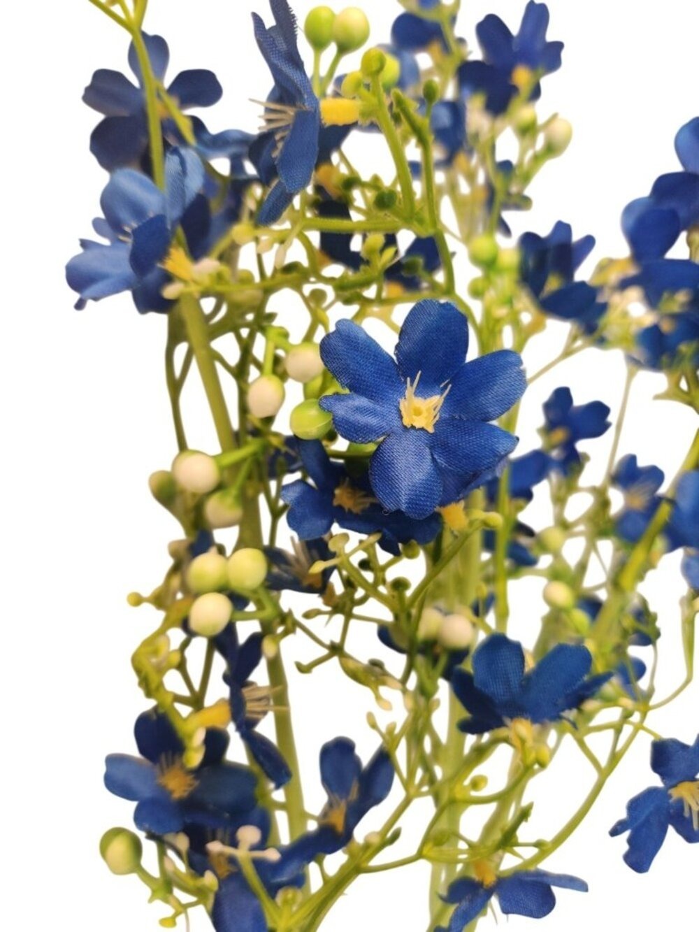 Cobalt Blue Dogwood Stems Faux Wax Flower Blue Floral Bold Decor Vase Filler 24 - Picture 11 of 12